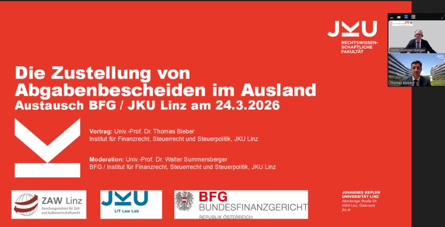 Fachveranstaltung zum Thema „Die Zustellung von Abgabenbescheiden im Ausland“ 